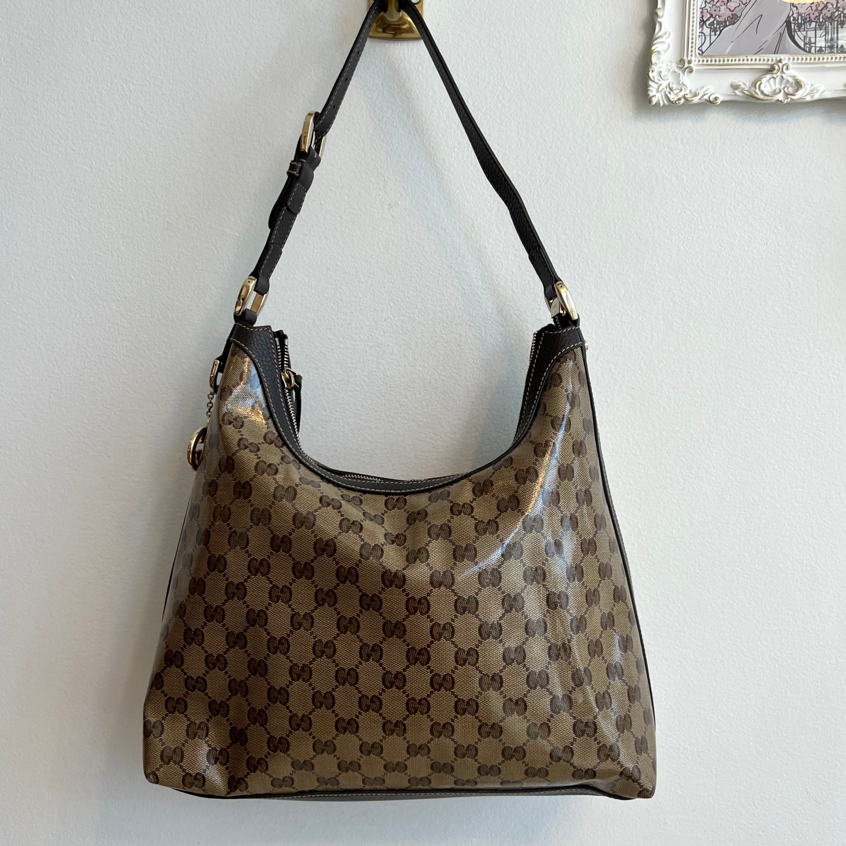 Pre-Owned GUCCI Crystal Coated GG Hobo