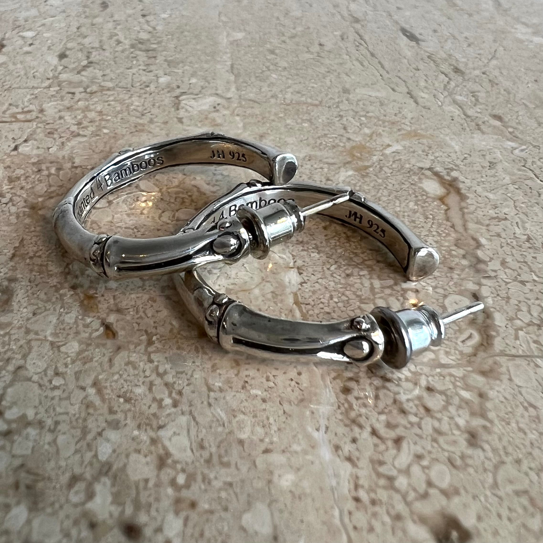 Pre-Owned JOHN HARDY SS Bamboo Collection Hoop Earrings