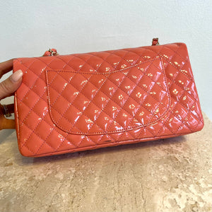 Pre-Owned CHANEL Coral Patent Ginza 5th Anniversary Limited Edition Charm Bag