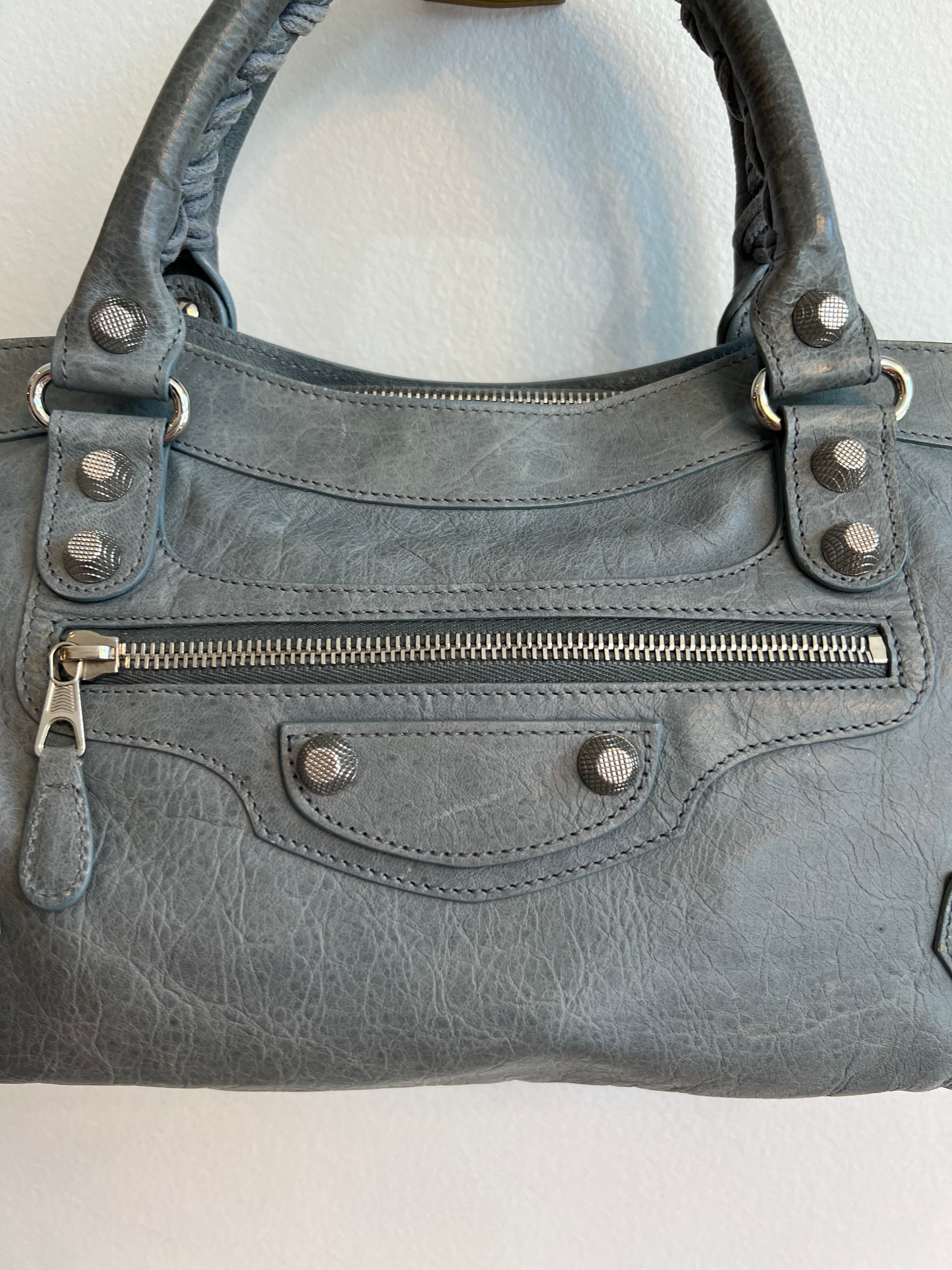 City leather handbag Balenciaga Grey in Leather  22577141