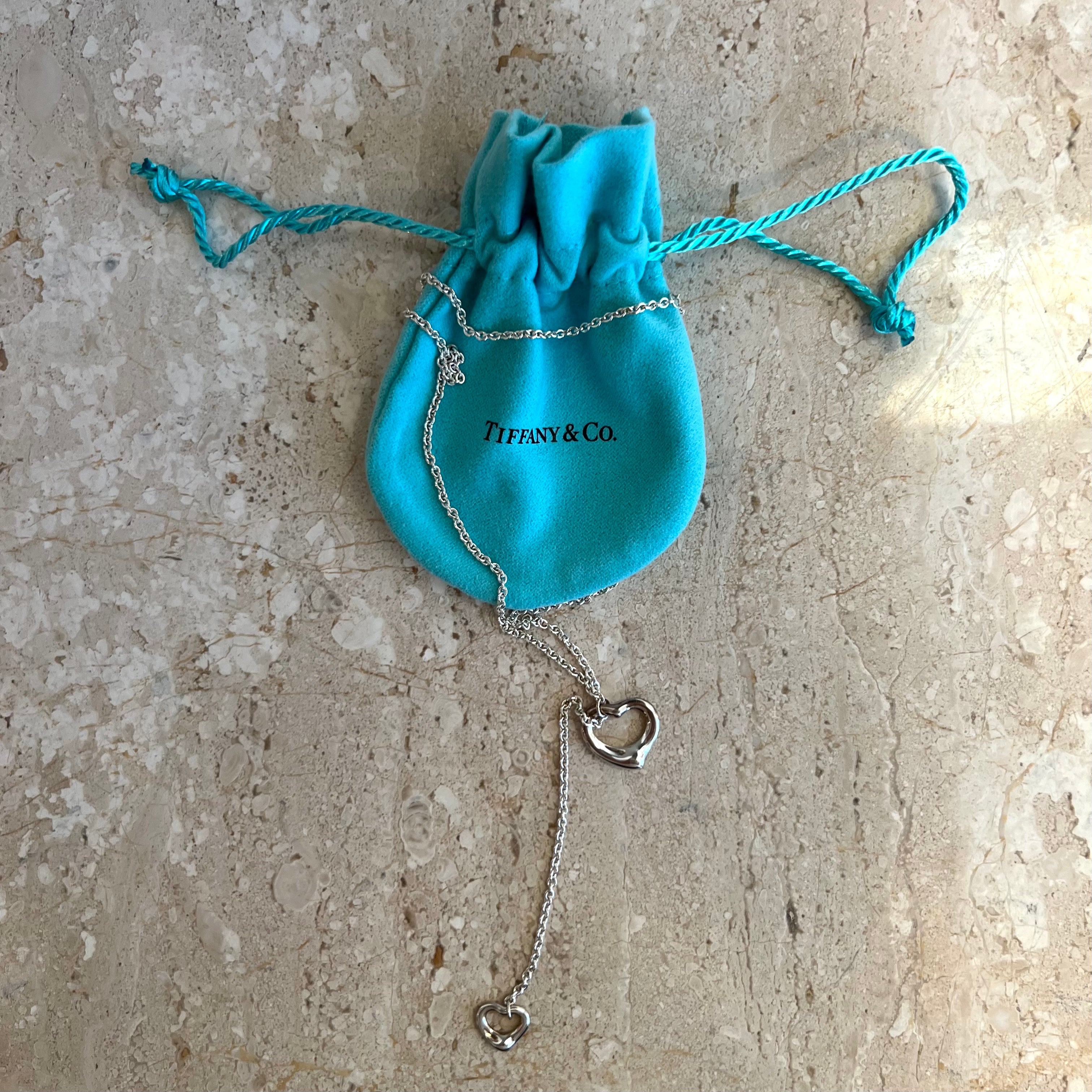 Pre-Owned TIFFANY & CO. Sterling Silver Open Heart Lariat Necklace