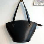 Pre-owned LOUIS VUITTON St.Jacques Black Epi Leather GM Tote