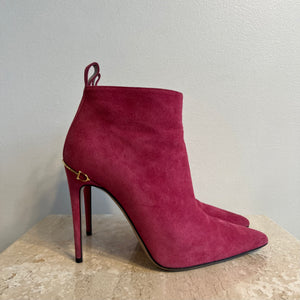 Pre-Owned GUCCI Pink Suede Bootie - Size 38.5