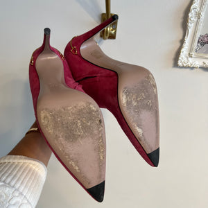 Pre-Owned GUCCI Pink Suede Bootie - Size 38.5