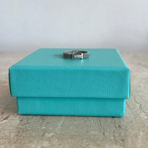 Pre-Owned TIFFANY & CO. Sterling Silver and Diamond Somerset Mesh Ring size 7