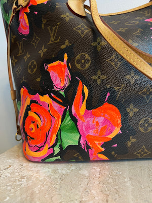 Louis Vuitton Stephen Sprouse Monogram Roses Neverfull MM Tote Bag 15LV118  For Sale at 1stDibs