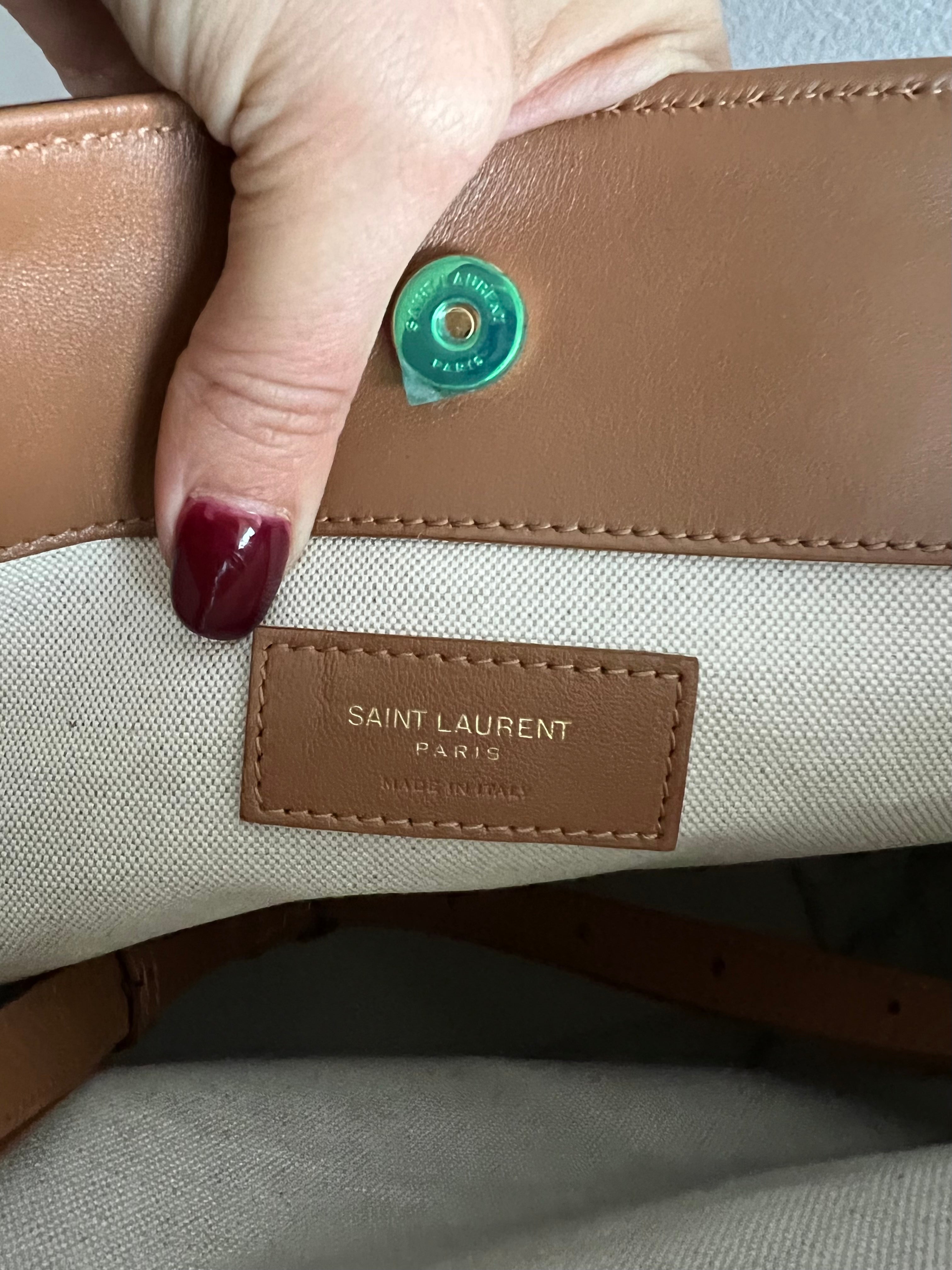 Pre-owned YVES SAINT LAURENT Cinnamon Suede Shopping Tote