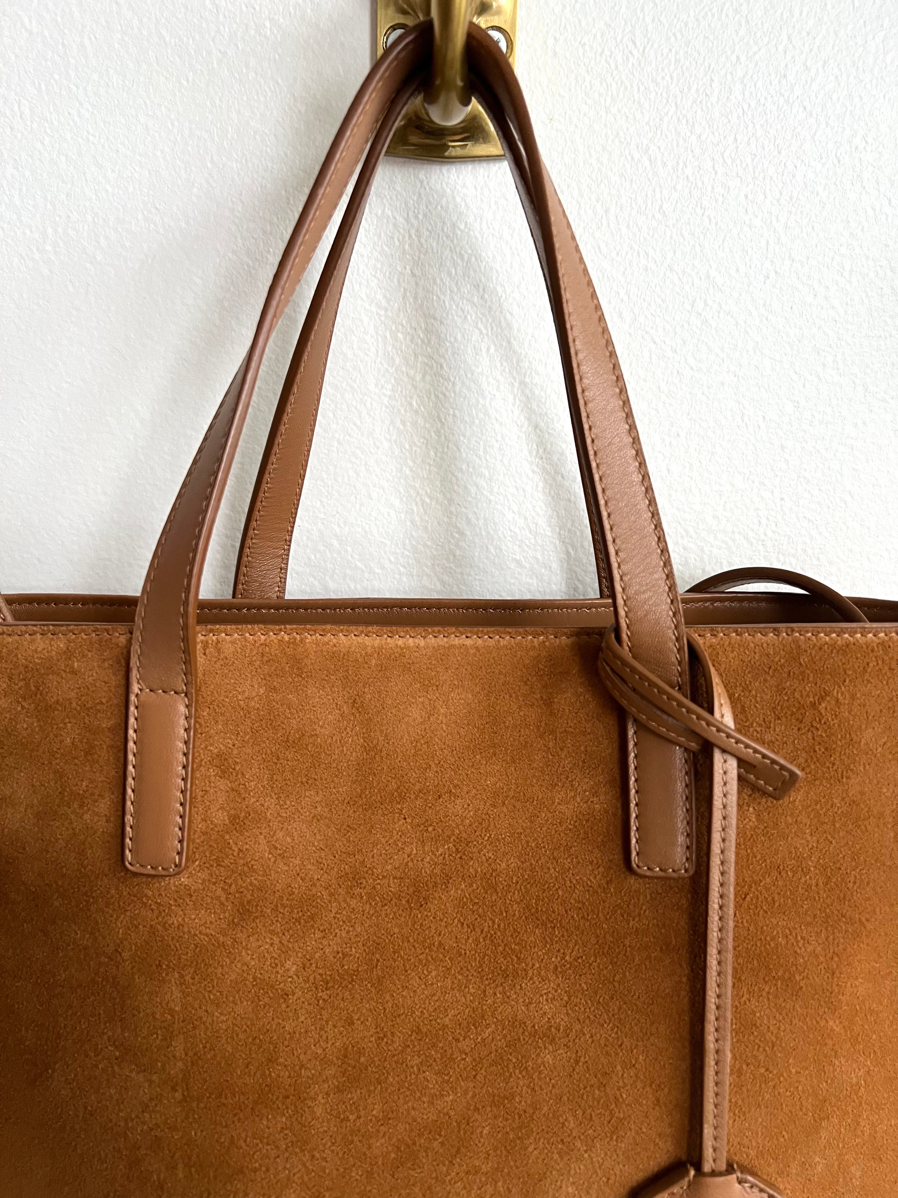 Pre-owned YVES SAINT LAURENT Cinnamon Suede Shopping Tote