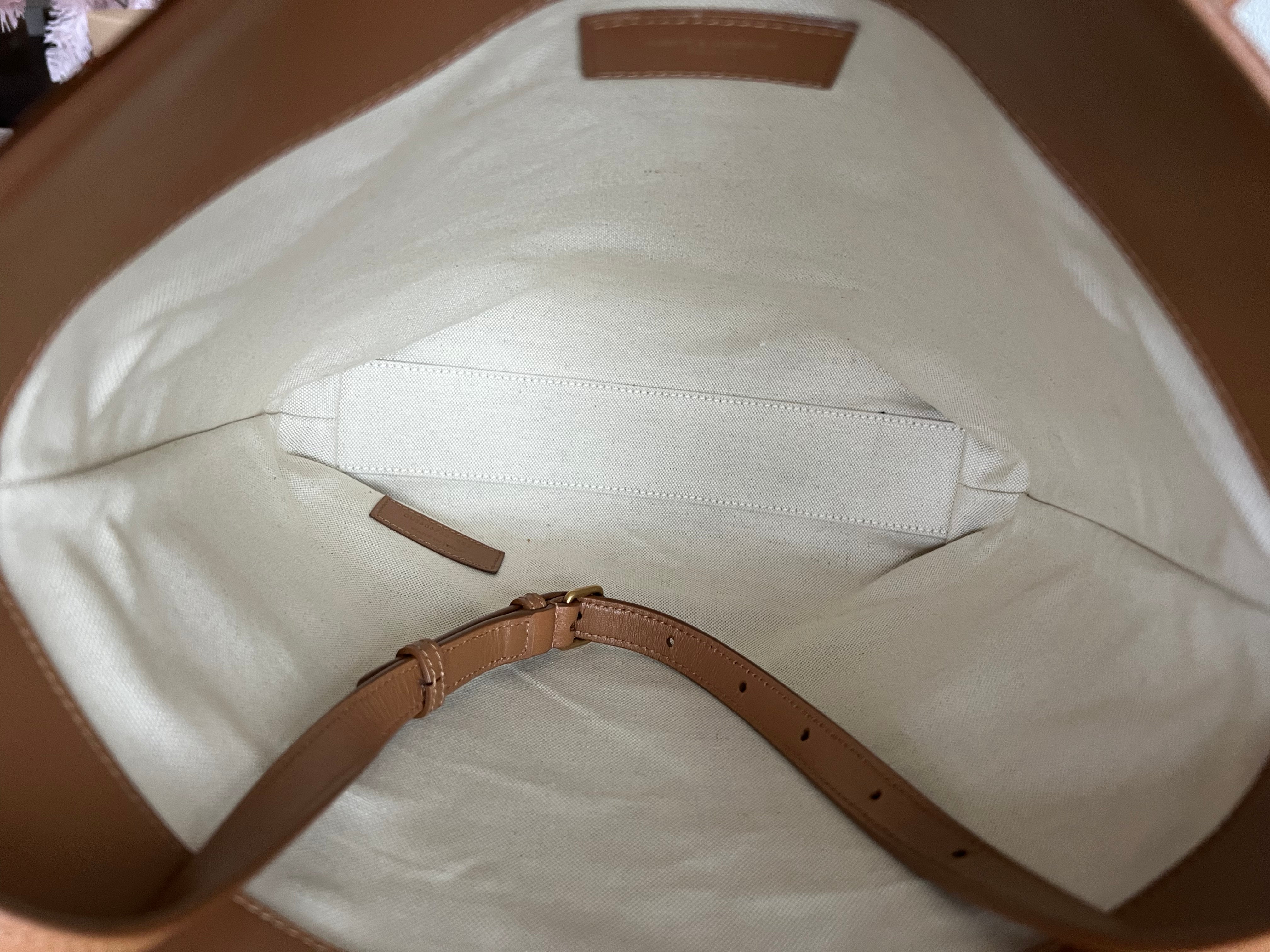 Pre-owned YVES SAINT LAURENT Cinnamon Suede Shopping Tote