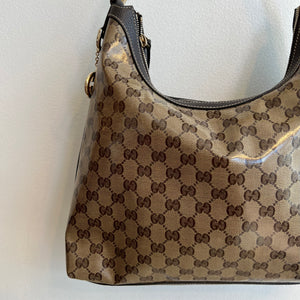 Pre-Owned GUCCI Crystal Coated GG Hobo