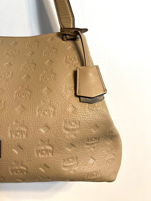 Pre-Owned MCM New Beige Shoulder Bag