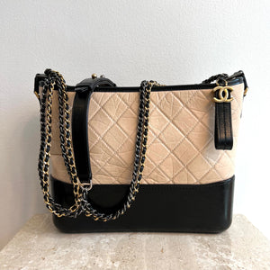 Pre-Owned CHANEL™ Nude & Black Gabrielle Hobo