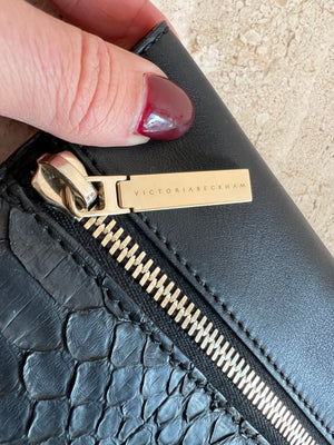 Pre-Owned VICTORIA BECKHAM Black Python/Leather Clutch