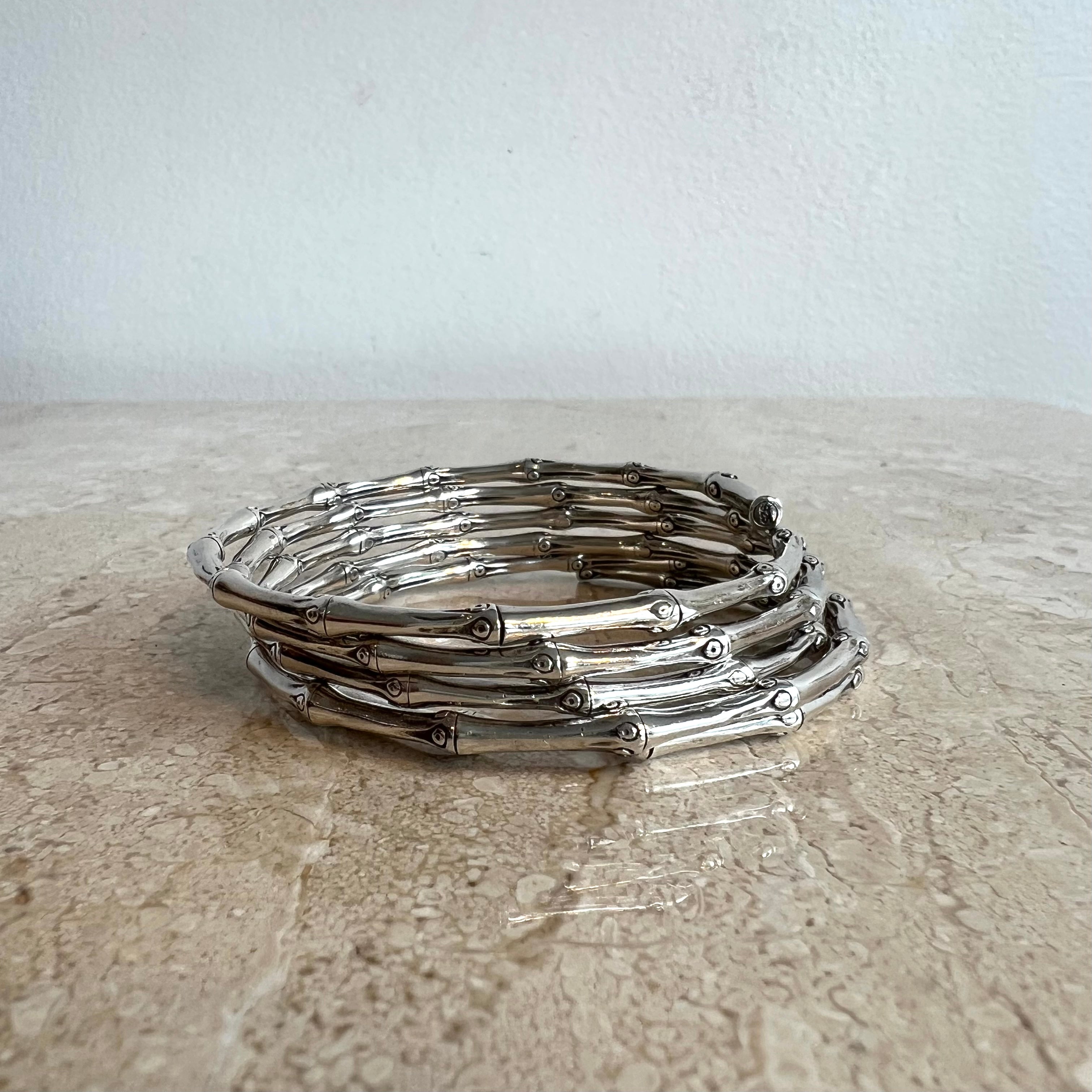 Pre-Owned JOHN HARDY SS 5 Coil Bamboo Collection Bracelet