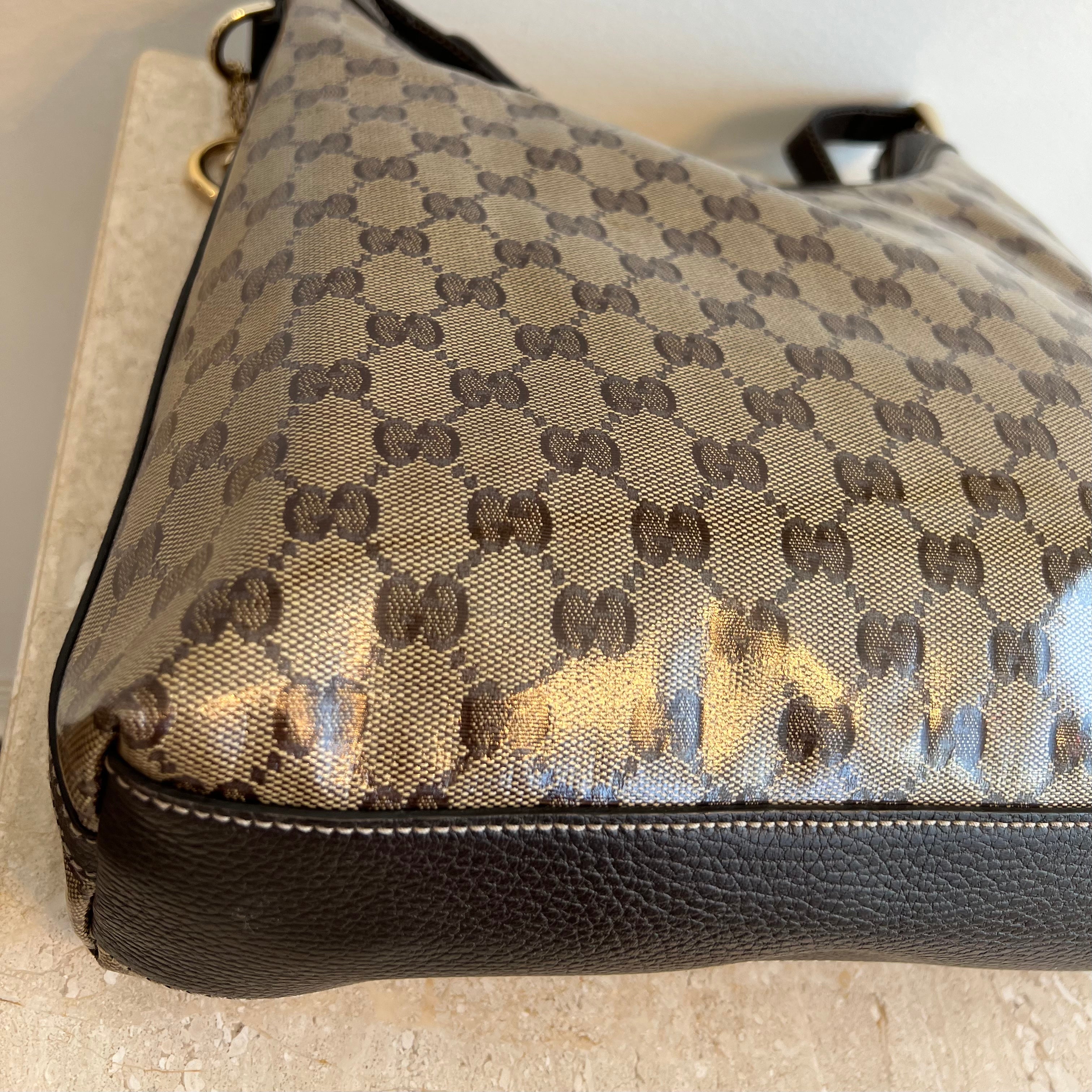 Pre-Owned GUCCI Crystal Coated GG Hobo